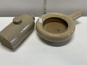 Two pieces of antique salt glazed pottery