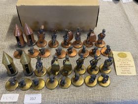 A handmade African themed chess set