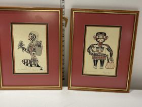 Two framed Native American limited edition prints signed 'Noreen Hunt & Henry Hunt'