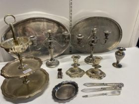 A job lot of assorted plated ware.