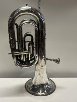 A antique Besson and co baritone four valve horn. A/F. Shipping unavailable