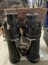A pair of WW2 Barr and Stroud naval binoculars with crows foot