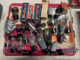 A job lot of assorted vintage TV & radio valves, mostly military / broad arrow marked shipping