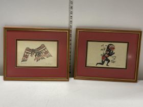 Two framed Native American limited edition prints signed 'Jim Jonny & Jim Paul'