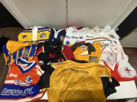 A selection of assorted adult Rugby league shirts