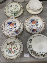 A selection of bone china Crown Staffordshire soup bowls (second quality)