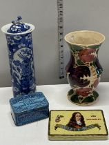 A selection of assorted collectables including a wade vase nibble to Chinese pot.