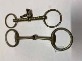 Two brass horse bits from Joseph Tetley's