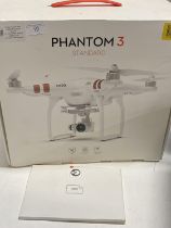 A boxed DJI Phantom 3 standard Drone with case and accessories (untested)