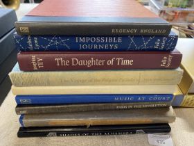 Nine assorted Folio Society books (missing dust covers)