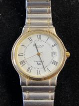 A gent's Bulova Longchamp quartz wrist watch (working)