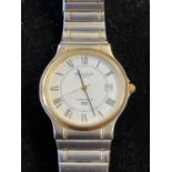 A gent's Bulova Longchamp quartz wrist watch (working)