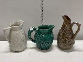 Three assorted Victorian jugs including Wedgewood