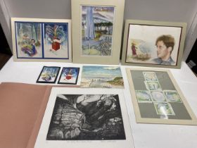 A folio of Patricia Waddington watercolours approx 10