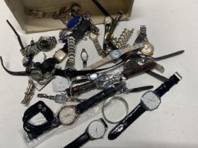 A job lot of assorted watches etc