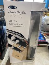 A set of James Martin kitchen knives