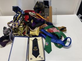 A large quantity of neck ties including silk samples