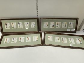 Four framed Players golf related cigarette cards, shipping unavailable