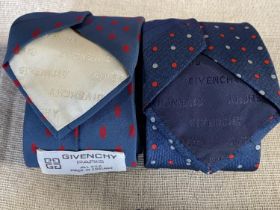 Two Givenchy silk neck ties