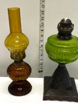 Two small antique oil lamps