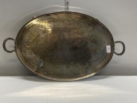 A large Walker and Hall silver plated galleried tray