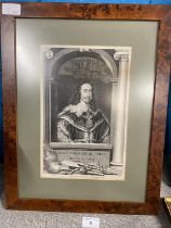A King Charles I original framed engraving 36x46cm shipping unavailable