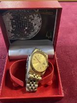 A men's Bulova Super Seville quartz watch with box and manual