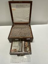 A boxed vintage hospital skin test cabinet complete with phial's, shipping unavailable