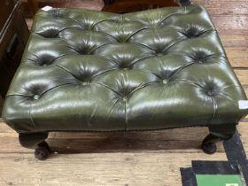 A Chesterfield style leather footstool shipping unavailable