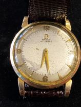 A vintage gents Omega automatic "bumper" wrist watch with dedication to reverse for 1952 (working)
