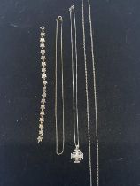 Four 925 silver chains one with pendant and one bracelet