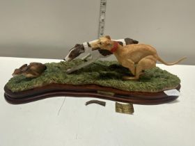 A large Border Fine Arts Figurine B1109 entitled 'Waterloo Chase' (damage to tail)