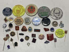 A selection of vintage Mining and Trade Union badges