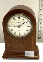 A J W Benson of London mantle clock with inlay in working order