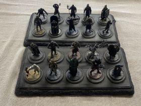 A selection of metal NLP Lord of the Rings figures on stands a/f