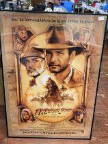 A framed Indian Jones poster 'The Last Crusade' 100x71cm, shipping unavailable