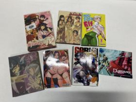 A selection of Japanese comic books and DVD's