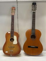 Two six string acoustic guitars, shipping unavailable