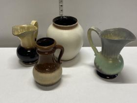 Four pieces of West German art pottery