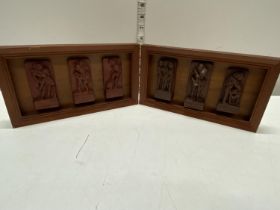 Two Indian hardwood erotic carvings