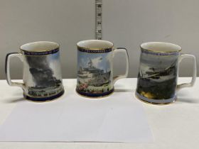 Three Royal Doulton military related ceramic tankards