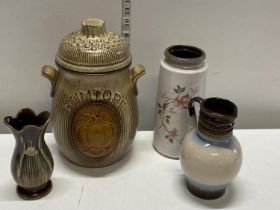 Four pieces of West German pottery including Rumtopf