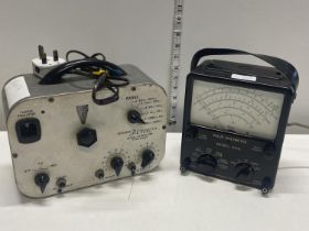 A vintage valve voltmeter and a test gear signal generator