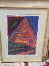 A framed piece of contemporary art work limited edition print 24/40 'Ford-Red-Six-Colourworks'