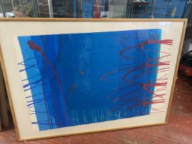 A large piece of limited edition contemporary artwork 47/95 signed, artist unknown 141x101cm,