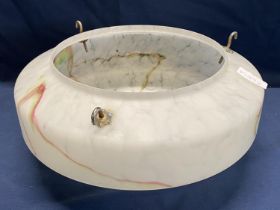 A Art Deco period glass ceiling light (needs new chains) shipping unavailable