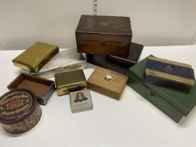 A job lot of assorted boxes and treen items etc