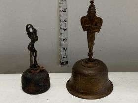 A pair of antique Tibetan temple bells