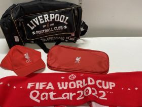 A selection of assorted football items including Liverpool