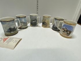 Six assorted military themed Royal Doulton tankards